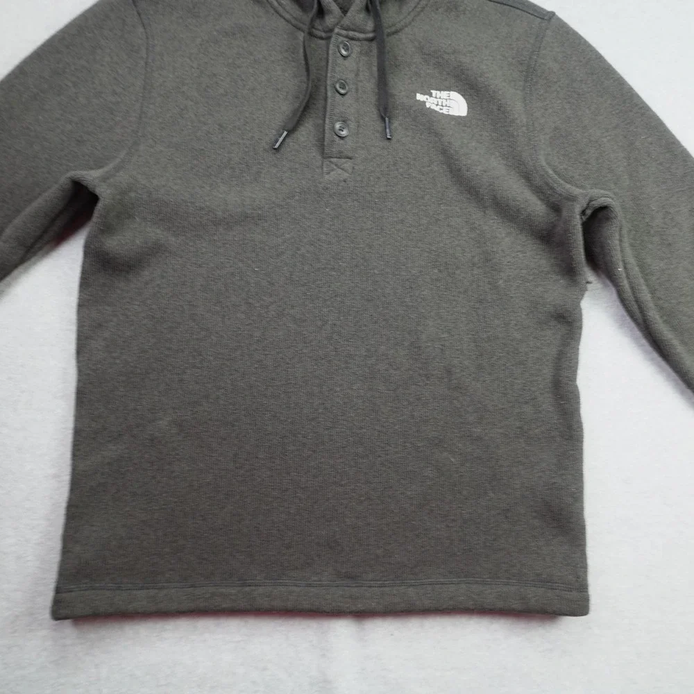 The North Face Sweater Mens Medium Gray Gordon Lyons Outdoor Henley Hoodie